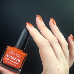 Picture Polish Autumn with holographic stamping