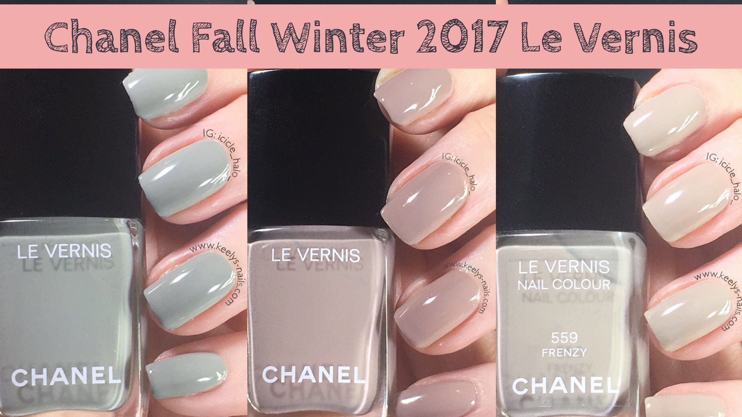 Chanel Fall Winter 2017 swatches - Keely's Nails