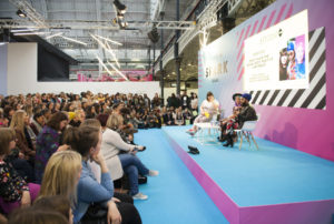 Don't Hate the Shake at Stylist Live 2017 Sofie Hagan, Megan Jayne Crabbe, and Harnaam Kaur on stage