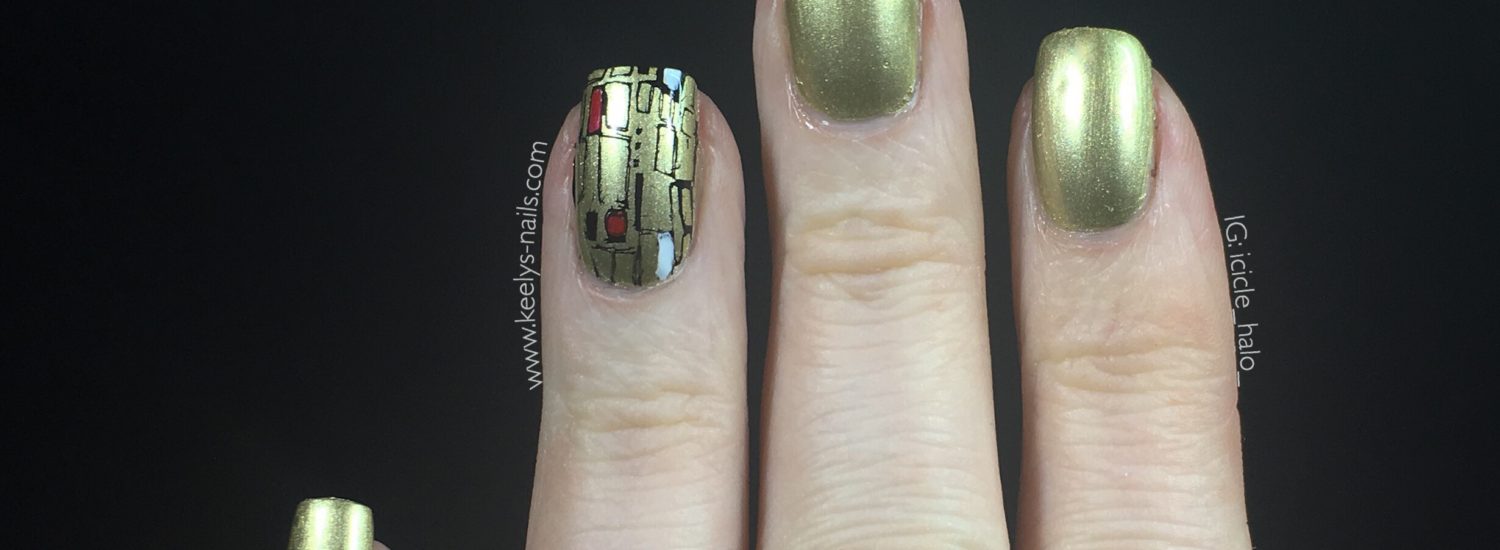 Portrait of Adele Bloch-Bauer I inspired this Klimt nail art - left hand fingers extended