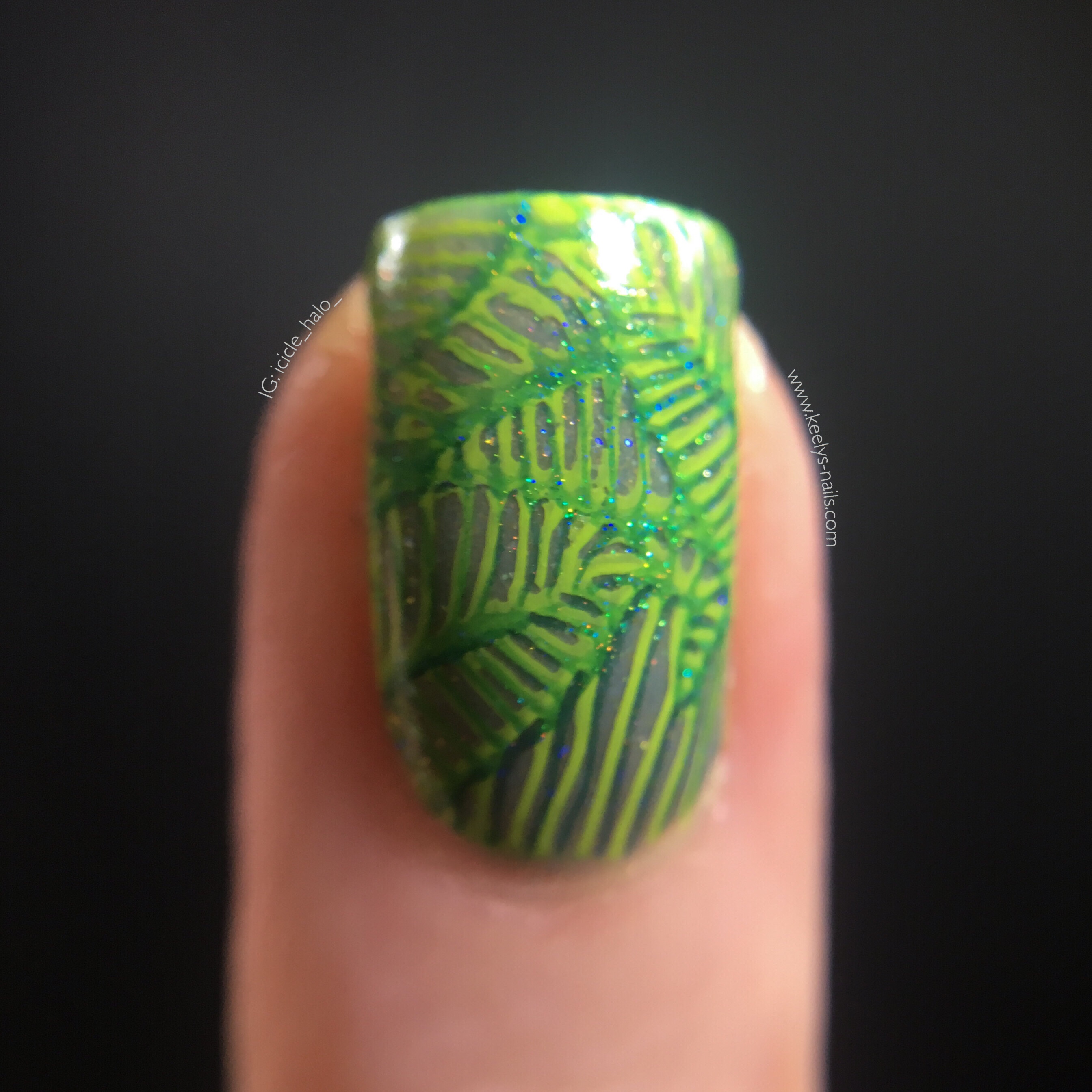 Green Aventurine Quartz nail art gemstone inspired - Keely's Nails