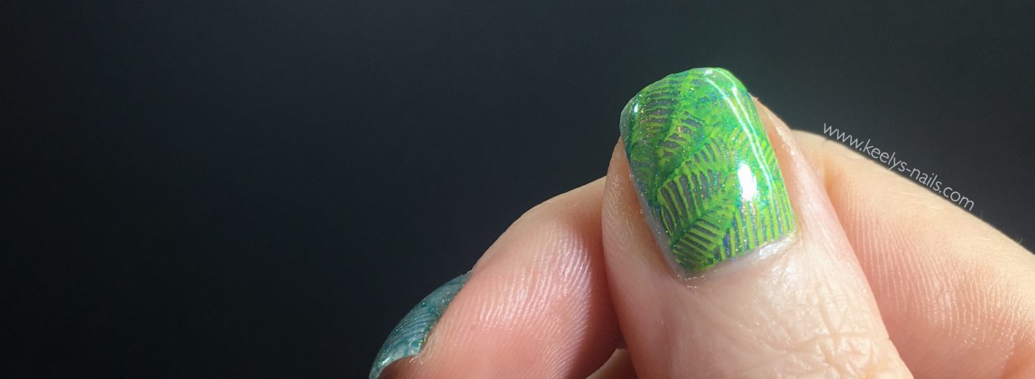 Double stamping for my leaf print feature nails