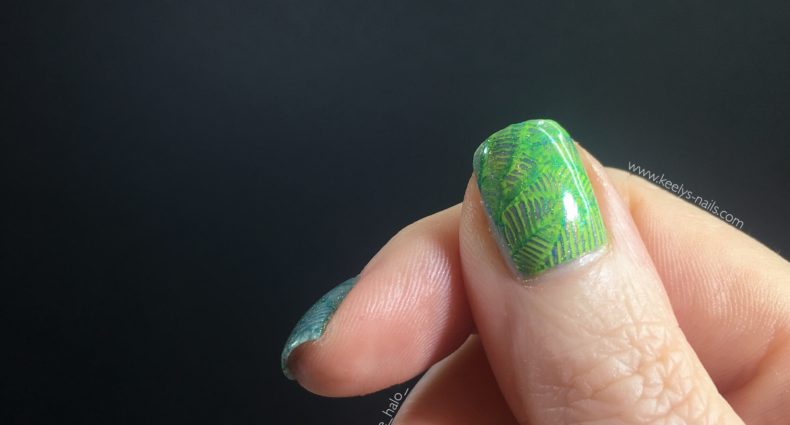 Double stamping for my leaf print feature nails