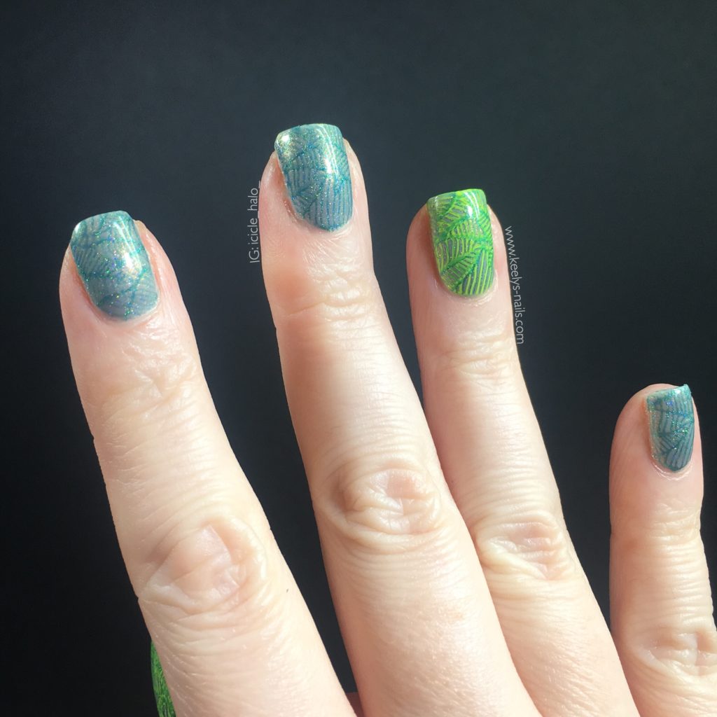 Succulent inspired nail art - the grey-green shades remind me of succulents