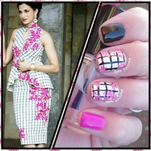 Originally by Sezies_Nails (Sarah) this design using white, black and pink