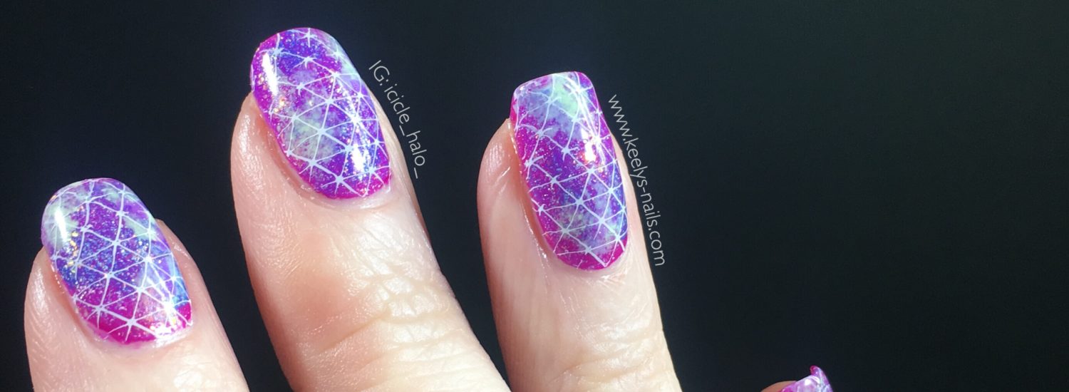 Pink Galaxy nail art by Keely’s Nails