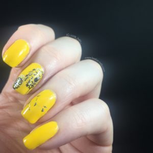 Giallo Napoli provides a bight yellow base for double stamping