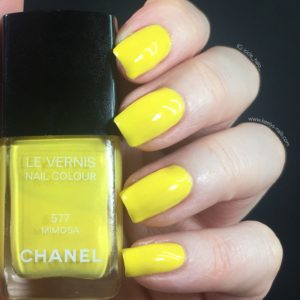 Chanel Mimosa - a yellow polish, not as opaque or saturated as Chanel Giallo Napoli