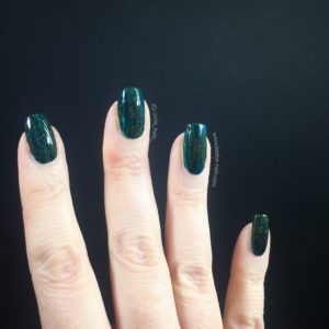 From further away, my Aventurine Quartz nail art is much more subtle and just looks green and sparkly
