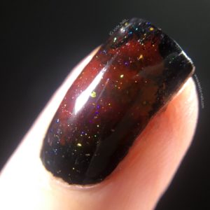 Galaxy nail art works in all different colours. Without the holo sparkle, you could turn this into tortoiseshell