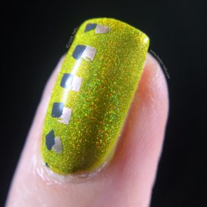 Superchic Lacquer’s Pheromone with double stamping and a glossy top coat